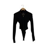 Alo Yoga Rise Up Ribbed Long Sleeve Half Zip Shirt Top Bodysuit Photo 3