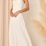 Lulus New Dance All Evening White Lace Maxi Dress Size Medium MSRP $118 Photo 0