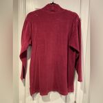 VTG L.L. Bean Size L Burgundy Velour Mock Neck Pullover Soft Split Hem Tunic Top Red Size L Photo 8