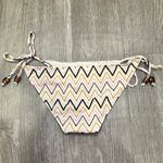 Eberjay Eberjey Pastel Pink Brown Orange Chevron Zig-Zag Striped Beaded String Bikini M Photo 4