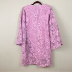 Marié by Victoria Dunn Pink 3D Lace Long Sleeves Mini Kaftan‎ Dress Size Small Photo 8