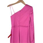 Mac Duggal Ieena for Candy Pink One Sleeve Satin Formal Bishop Sleeve size 2 Photo 6