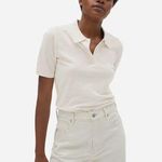 Everlane Ecru Organic Cotton Pique Polo Shirt Size Small Photo 0