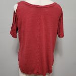 Anthropologie  Sanctauary red Lolita linen cold shoulder tee size large Photo 3