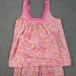 Aria Pink Paisley Pajama Set Women's Medium Cropped Sleeveless Elastic Waist Photo 5