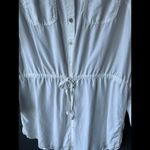 Stylish White Long Sleeve Dress Shirt/Beach Cover Photo 2
