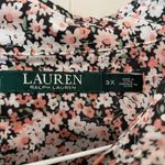 Ralph Lauren Lauren  Floral Button Down Blouse 3X Women’s Pink Black White Print Photo 2