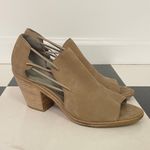 Eileen Fisher  Booties Sandals Peep Toe Size 10 leather tan neutral chunky Photo 0
