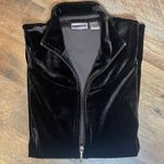 Chico's Black Velvet Zip Jacket Size 0 Open Front Long Sleeve Luxe Soft Stretch Photo 5