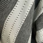 Long Sleeve V Neck Chevron Sweater Gray/White Rib Trim Plus 2X Gray Photo 3