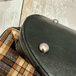 Longaberger  Black Brown Plaid Cloth Bucket Bag Silver Hardware Vintage Fall Cozy Photo 13