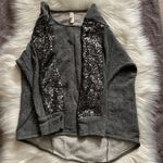 Xhilaration Grey sweater with sequin sleeves Photo 2