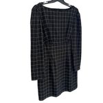 H:ours Revolve | NWT  Long Sleeve Plaid Black And White Mini Dress Size L Photo 3