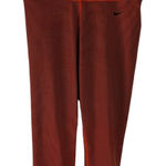 Nike  Women's Size Small Orange Pin Striped Fold Over Waistband‎ Capri Leggings Photo 0