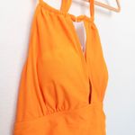 B2Prity Womens Swimsuit Size M Orange Blue Floral Halter One Piece Retro Summer Size M Photo 2
