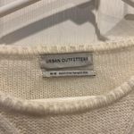Urban Outfitters Size Medium Cream Cropped Sweater With Gold Pom Pom's Coquette Photo 4
