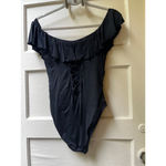 La Blanca Island Goddess Off the Shoulder Ruffle Swimsuit One Piece Black S Photo 3