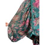 NWT Band of the Free Women XS Paisley Tie Front Crop Top Boho Chic Western Blue Photo 6