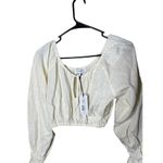 We Wore What  Linen Blend On/Off Shoulder‎ Tie Front Top Size XS Photo 1