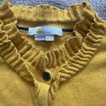 Boden Mustard Yellow Ruffle Trim Button Front Cardigan Sweater Women 4 Small Photo 1