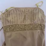 Cache Vintage  Gold Satin Maxi Dress with Scarf Photo 8