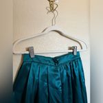 Vintage Satin Pleated Midi Skirt in Teal Blue Green Sz‎ 2 Photo 3