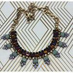 J.Crew Gold Tone, Blue, Purple & Amber Color Collar Crystal Statement Necklace Photo 2