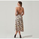 ASTR New! Gala Floral Bustier Cross Strap Midi Dress Black Floral Medium $138 Photo 1