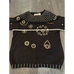 Vintage Calledina Women's L Black Sweater Gold Bead Embellishments Vintage Size L Photo 8