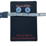 New pale blue crochet button earrings metal stud earrings retro style summer Photo 2