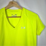 Under Armour Neon Yellow Tech V-Neck Short Sleeve Athletic Top S Photo 2