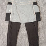 Athleta  Be Free 2 In 1 Capri Leggings N Skort Gray Black Womens Large Photo 0