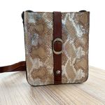 Patricia Nash  Venezia Metallic Python Leather Crossbody Bag Brown Buckle Strap Photo 1