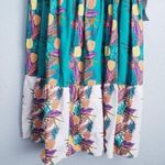 1901  Tropical Pineapple Square Neck Smocked Midi Dress Photo 2