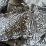 Mix Nouveau Gray Beaded Velvet Midi Skirt Size XL Photo 6