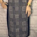 Vince Camuto Shift Sweater Dress B&W Check Pattern L Photo 2