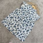 J. Crew Factory Women’s Sleeveless Ruffle Top Button Front Floral Cottagecore S White Photo 4