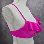Xhilaration  Pink Ruffle Padded Adjustable Wired Bikini Top Swimwear Medium Photo 3