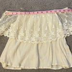 Love Culture  Cream Lace Flowy Crop Top | Size Small Photo 6
