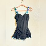 PROFILE BY GOTTEX BACHATA D CUP V NECK SWIMDRESS ONE PIECE SWIMSUIT Sz 10 Blue Photo 1