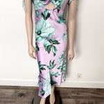 ASOS [ Curve] Purple Green Floral Print Twist Front Satin Midi Dress NWT Size 12 Photo 7