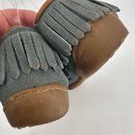 Minnetonka Southwestern Fringe Size 8.5 Suede Moccasins Loafers Boho Hard Sole Photo 4