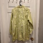 LL Bean Trench Coat Floral Print Lime Green‎ Womens Large Regular Pockets #0APX8 Green Photo 6