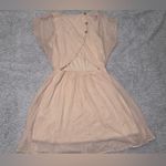 Lush Clothing Open Back A-Line Beige Dress with Gold Foil Accent. EUC Photo 4
