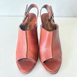 Cole Haan  Women's Brown Leather Pumps Peep Toe Slingback Block Heels Size 8 Photo 1