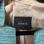 Akris  Silk Tweed Evening Jacket in Teal Blue Green Size Large or 10 Photo 6