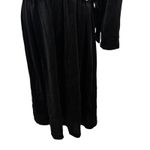 Vintage Champagne West Black Velvet Long Sleeve Midi Dress Size 11/12 Photo 3