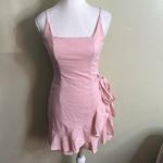 Princess Polly  Cottage Hill Light Pink Faux wrap ruffle Mini Dress, size 0 Photo 1