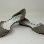 Alice + Olivia Hilary Snake Embossed Lambskin Leather d'Orsay Flats Shoes Gray Photo 2