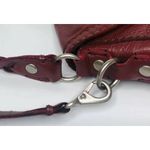 Lucky Brand Burgundy Red Leather Braided Strap Flap Purse Handbag Heart Closure Photo 5